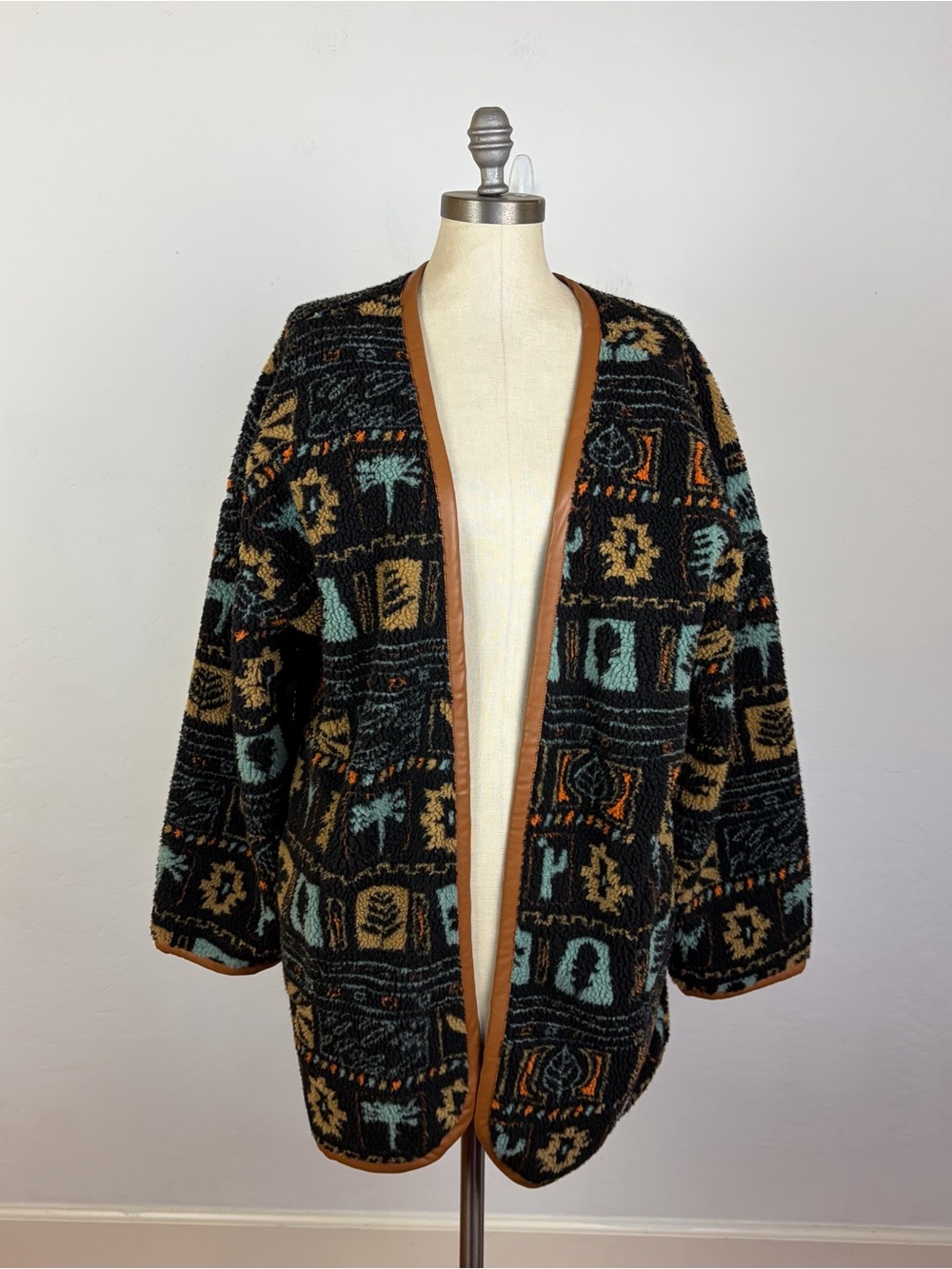 ACOA Teddy Cardigan in Aztec Print